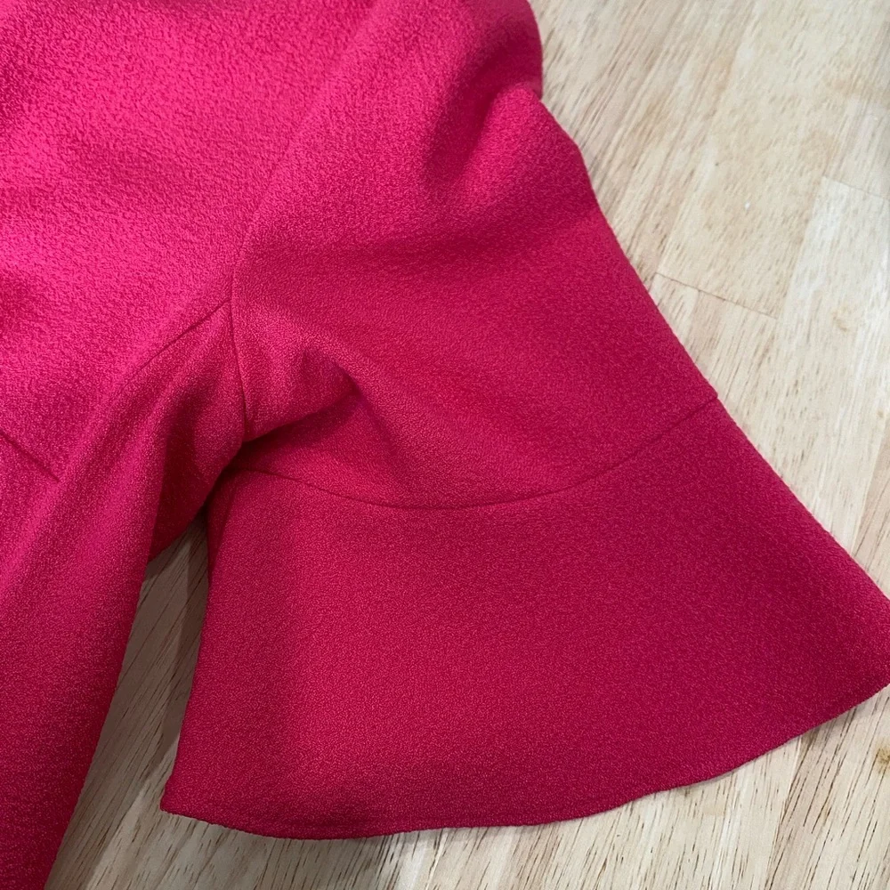 Karl Lagerfeld a hot Pink/Fuschia Asymmetrical Ruffled Mini Dress - Picture 6 of 8